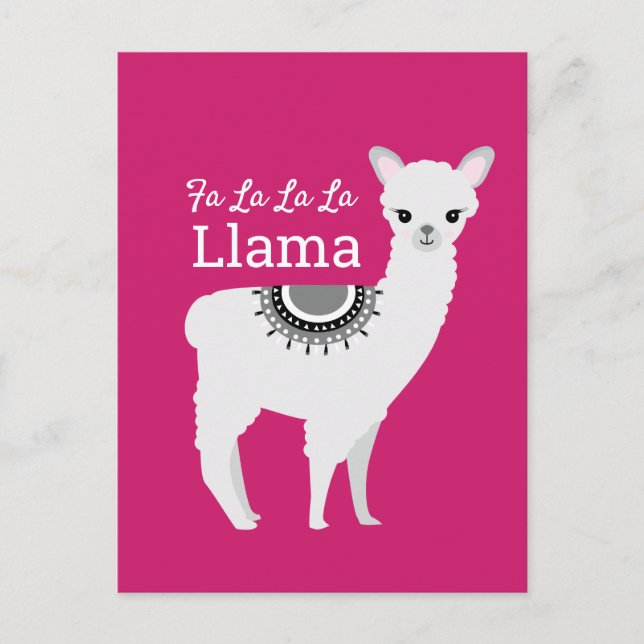 Tarjeta navideña "Fa La La La Llama" (Anverso)
