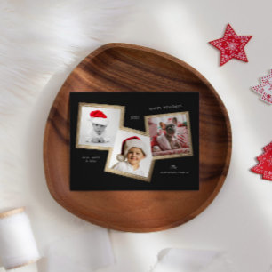 Tarjeta navideña familiar de tres fotograma