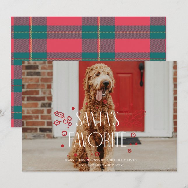 Tarjeta navideña favorita de Mascota tonto de Sant (Anverso / Reverso)