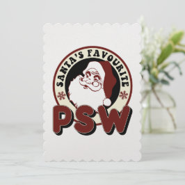 Tarjeta navideña favorita PSW de Santa