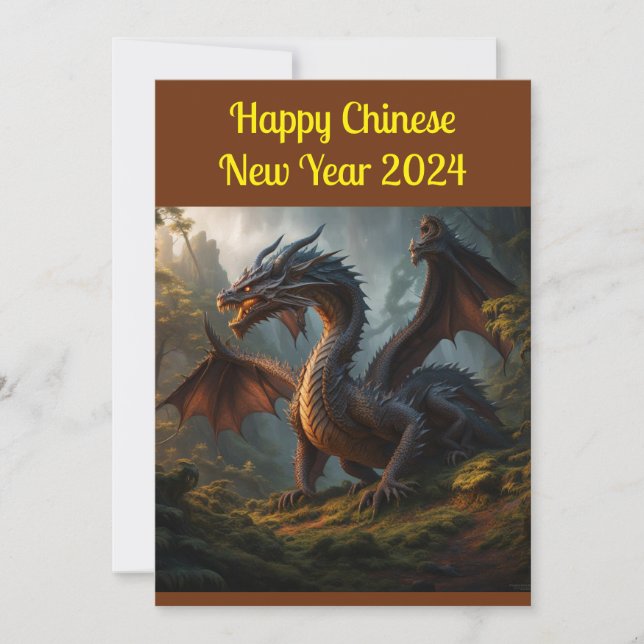 Tarjeta navideña feliz año nuevo chino 2024 (Anverso)