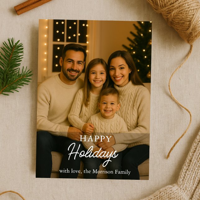 Tarjeta navideña feliz de fotos familiares (Subido por el creador)