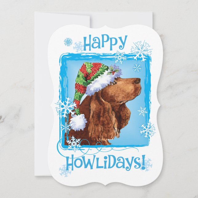 Tarjeta navideña feliz de Howlidays Field (Anverso)