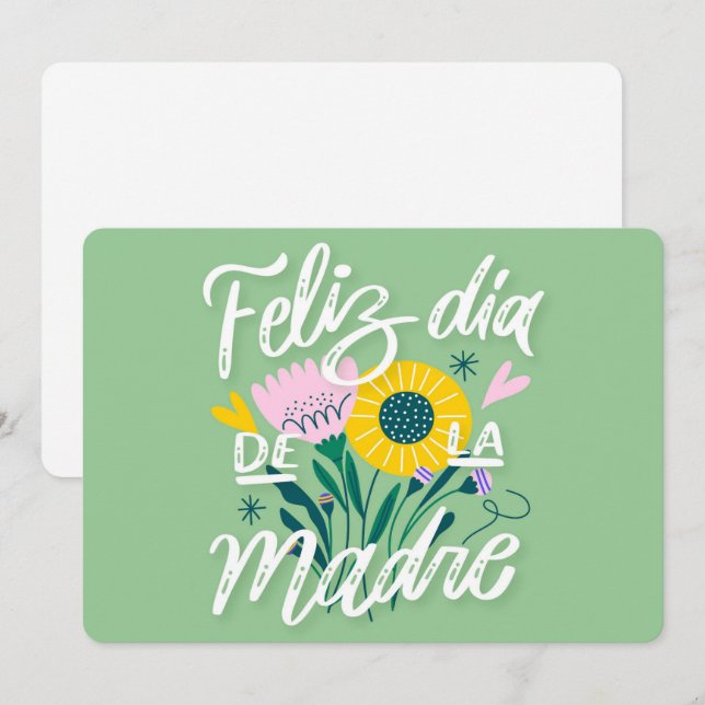 Tarjeta navideña Feliz Dia De La Madre (Anverso / Reverso)