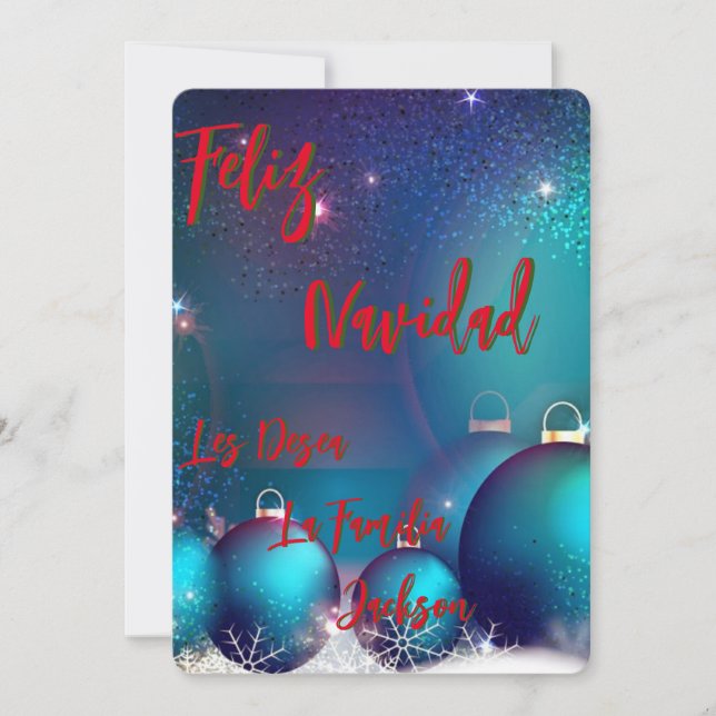 Tarjeta Navideña Feliz Navidad personalizada (Anverso)
