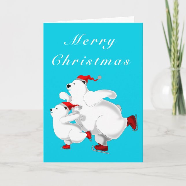 Tarjeta navideña Feliz oso oso de la familia (Anverso)