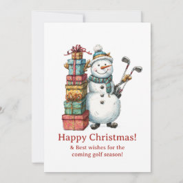 Tarjeta navideña feliz para Navidades de golf