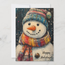 Tarjeta navideña feliz para Snowman