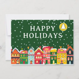 Tarjeta Navideña Feliz Personalizada con 5 Fotos y
