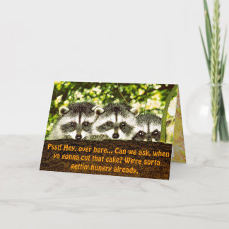 Tarjeta navideña feliz Raccoon