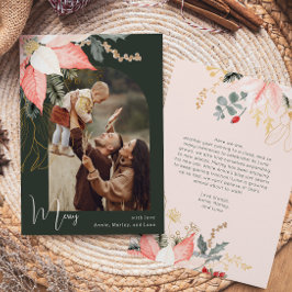 Tarjeta navideña fotográfica de Floral de invierno