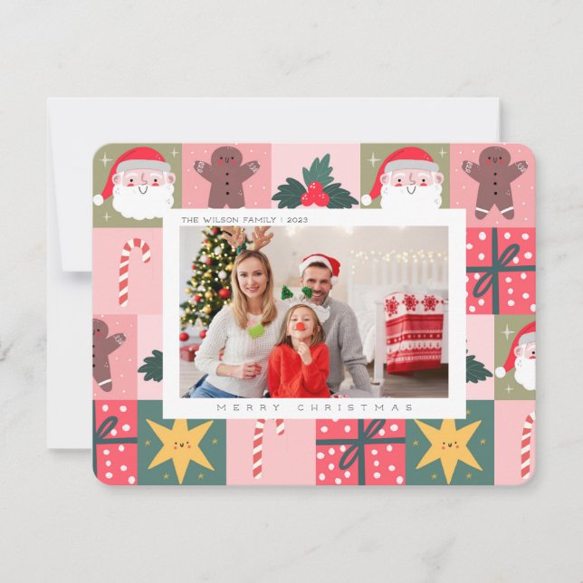 Tarjeta navideña fotográfica de Navidades de navid (Anverso)