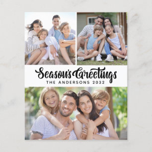 Tarjeta navideña fotográfica de saludos de tempora