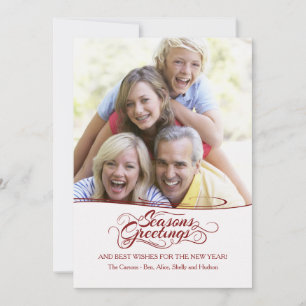 Tarjeta navideña fotográfica de saludos de tempora