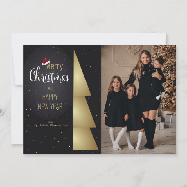 Tarjeta navideña fotográfica de sentimientos de lo (Anverso)