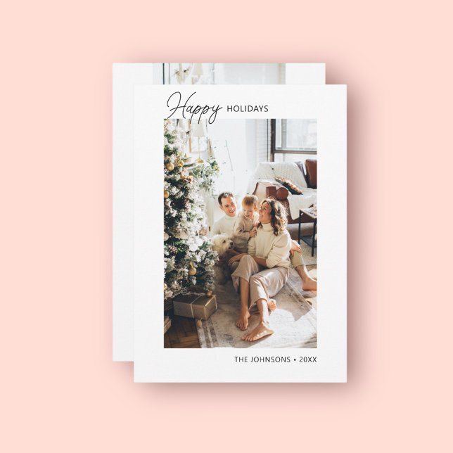 Tarjeta navideña fotográfica de vacaciones feliz (Subido por el creador)