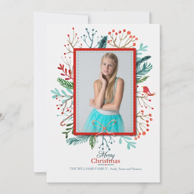 Tarjeta navideña fotográfica para navidades (Anverso)