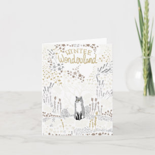 Tarjeta navideña Fox Winter Wonderland