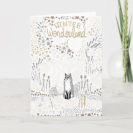 Tarjeta navideña Fox Winter Wonderland
