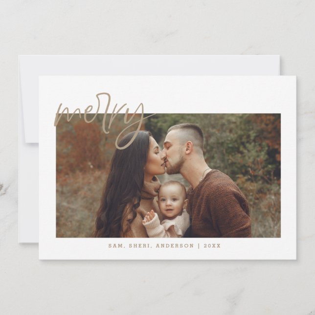 Tarjeta navideña Gold Merry (Anverso)