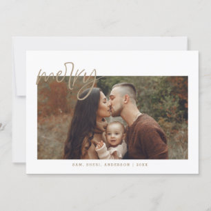 Tarjeta navideña Gold Merry