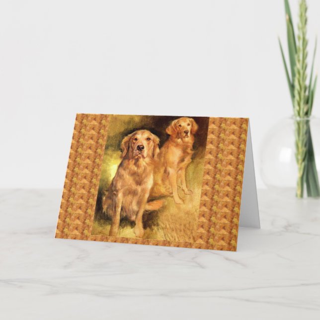 Tarjeta navideña Golden Retriever (Anverso)