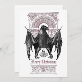 Tarjeta navideña Gótica Bat Merry