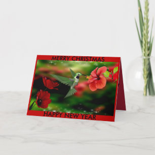 Tarjeta navideña Hummingbird
