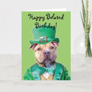 Tarjeta navideña irlandesa de cumpleaños feliz