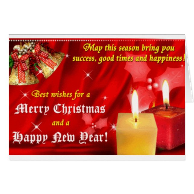 Tarjeta navideña Merry (Anverso (Horizontal))