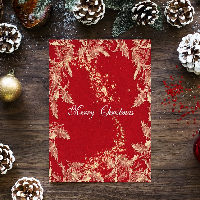 Tarjeta navideña Merry (Red Christmas Card)
