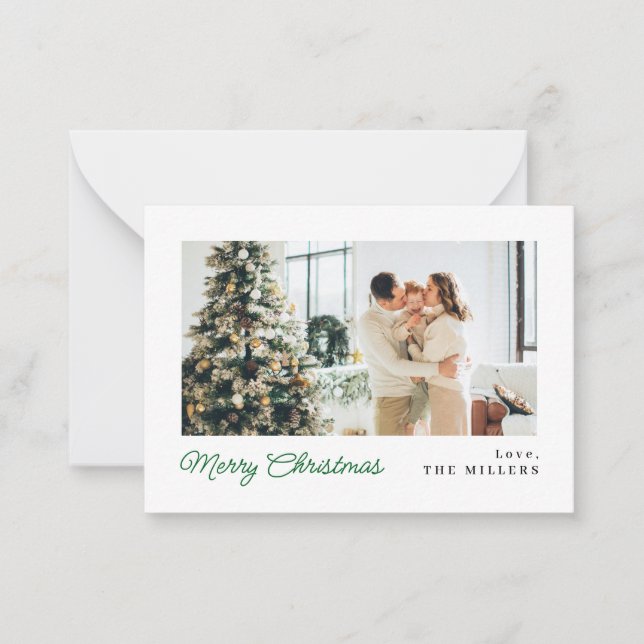 Tarjeta navideña Merry clásica Minimalista MINI (Anverso)