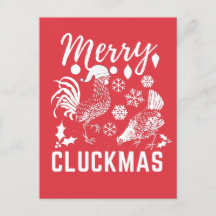 Tarjeta navideña Merry Cluckmas Chicken Lover