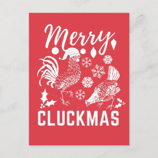 Tarjeta navideña Merry Cluckmas Chicken Lover