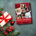 Tarjeta navideña Merry de fotos múltiples instantá<br><div class="desc">Envíe algunos Navidades Cheer con una foto favorita y su tarjeta navideña Red Plaid Instant Multi Photo Merry.</div>