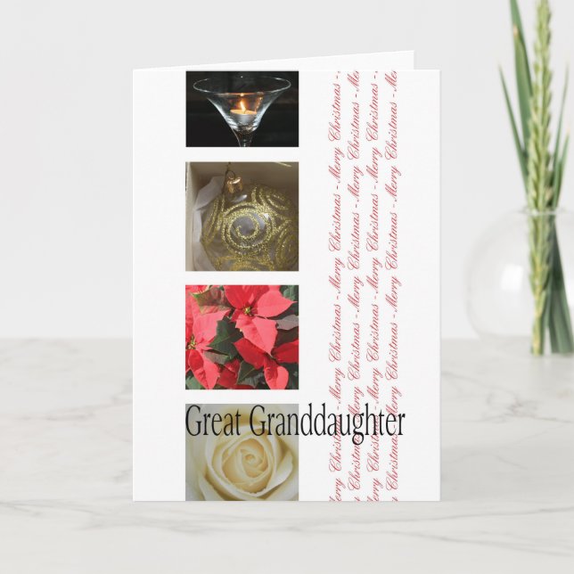 Tarjeta navideña Merry de gran nieta (Anverso)