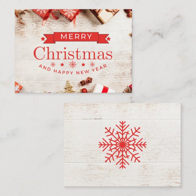 Tarjeta navideña Merry Tarjeta de Navidad de aspec (Anverso / Reverso)