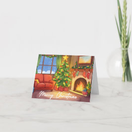 Tarjeta navideña Merry | Tarjeta de vacaciones de 
