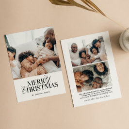 Tarjeta navideña Merry | Tarjeta fotográfica de va