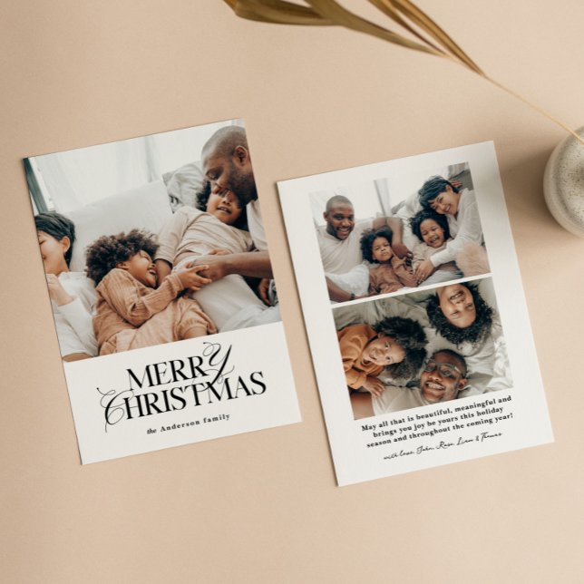 Tarjeta navideña Merry | Tarjeta fotográfica de va (Subido por el creador)