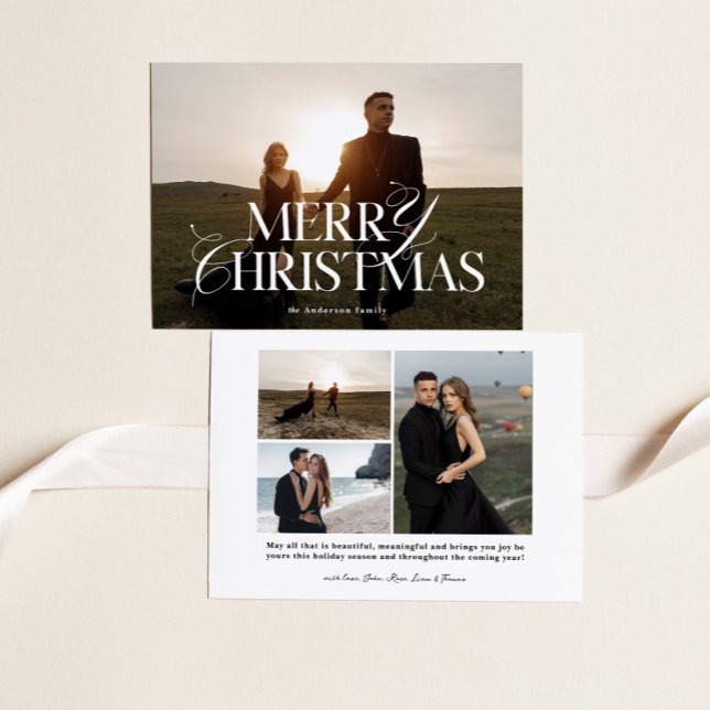 Tarjeta navideña Merry | Tarjeta fotográfica de va (Subido por el creador)