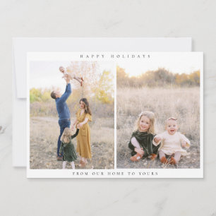 Tarjeta navideña minimalista de dos fotos