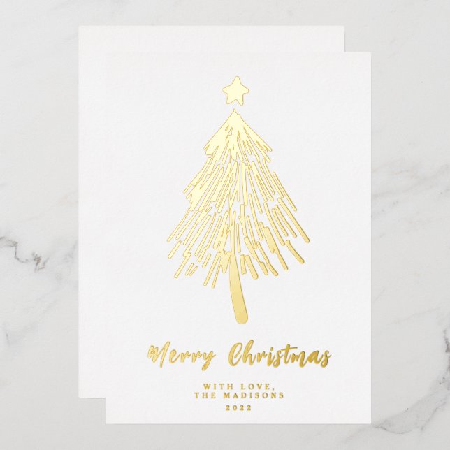 Tarjeta navideña minimalista de ferry navideña de  (Anverso/Reverso)