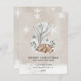 Tarjeta navideña minimalista de navidad