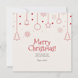 Tarjeta navideña minimalista Merry, feriado famili