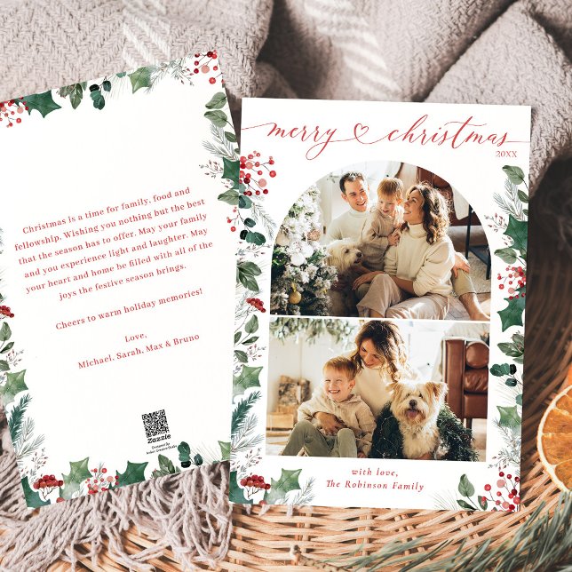 Tarjeta navideña moderna 2 Photo Arch Merry (Subido por el creador)