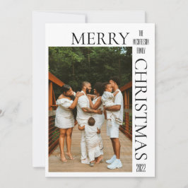 Tarjeta navideña moderna de fotos de Black Merry n