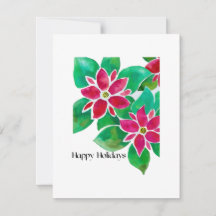 Tarjeta navideña moderna de Poinsettia