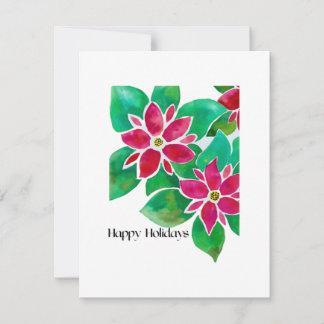 Tarjeta navideña moderna de Poinsettia
