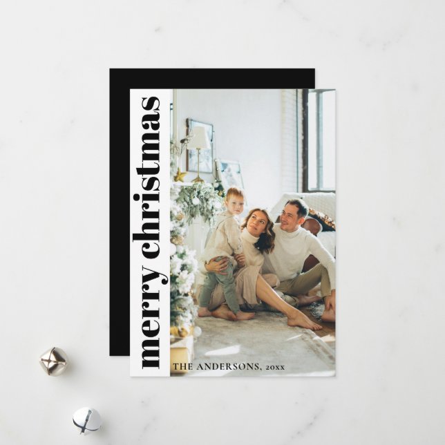 Tarjeta navideña moderna Minimalista de Feliz Navi (Anverso/Reverso In Situ)